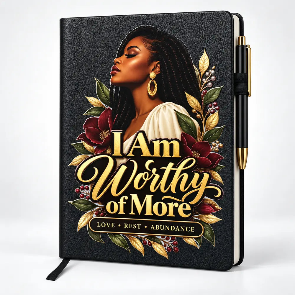I Am Worthy of More journal mockup