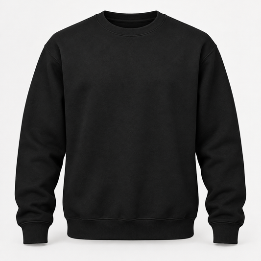 Black custom crewneck sweatshirt mockup
