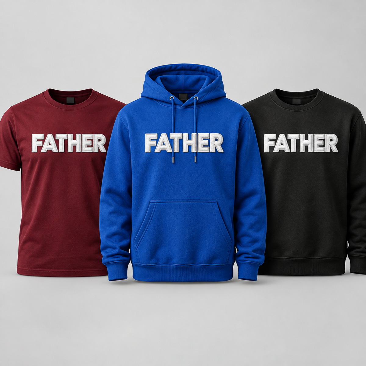FATHER white design apparel trio
