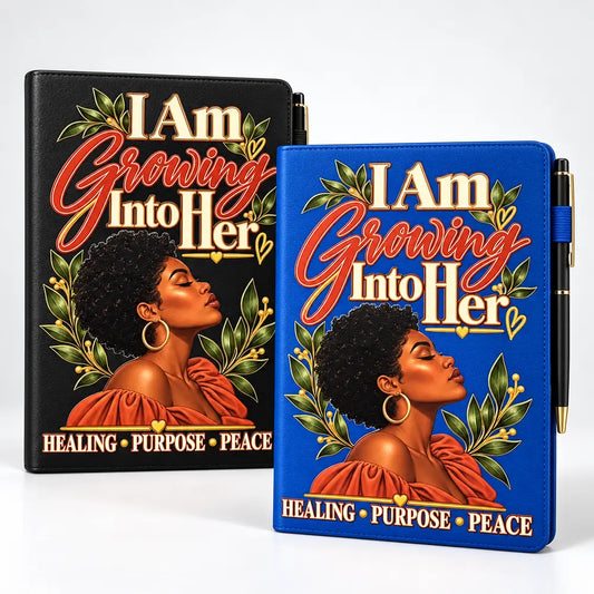 I Am Growing Into Her journal mockup