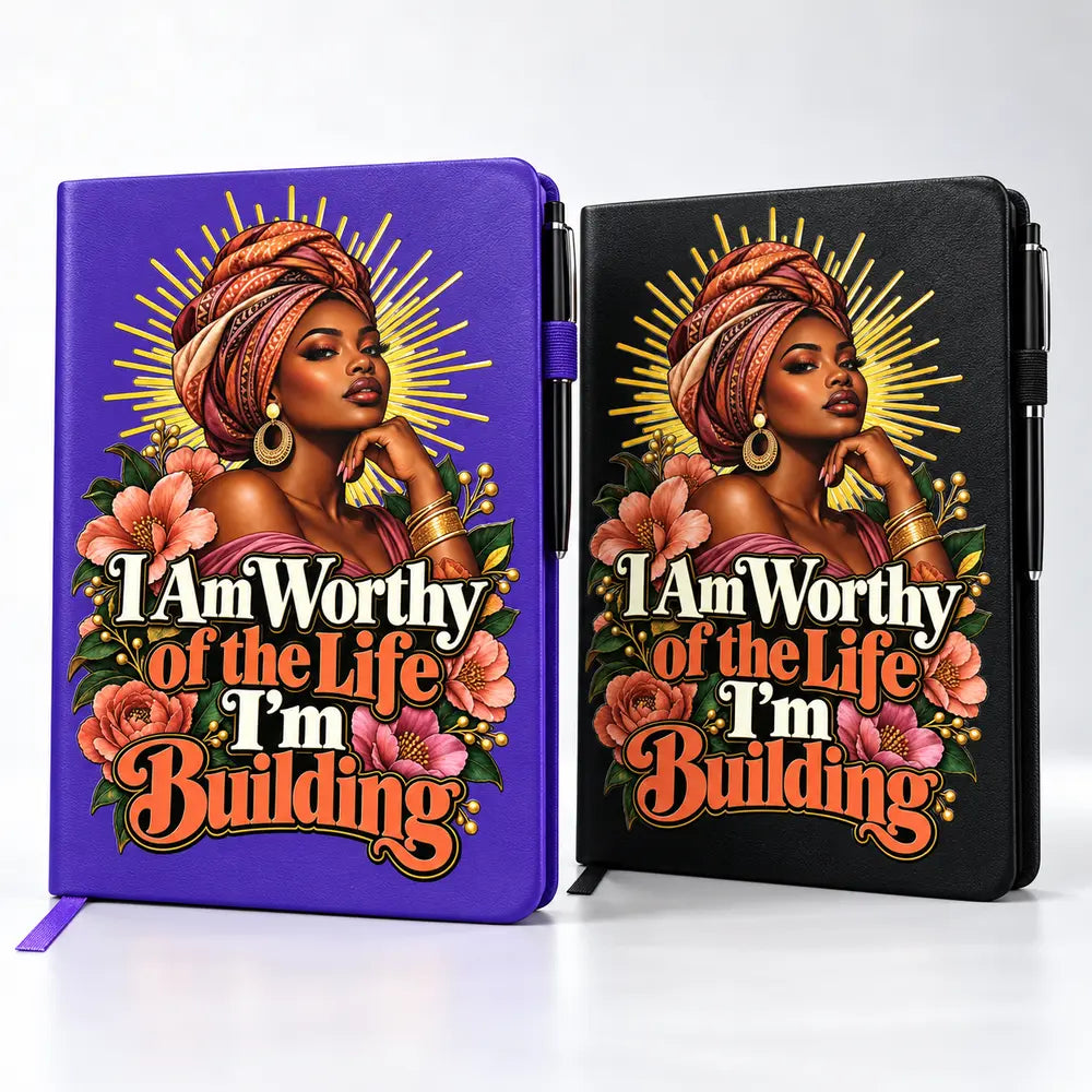 I Am Worthy of the Life I’m Building journal mockup