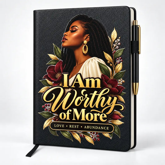 I Am Worthy of More journal mockup