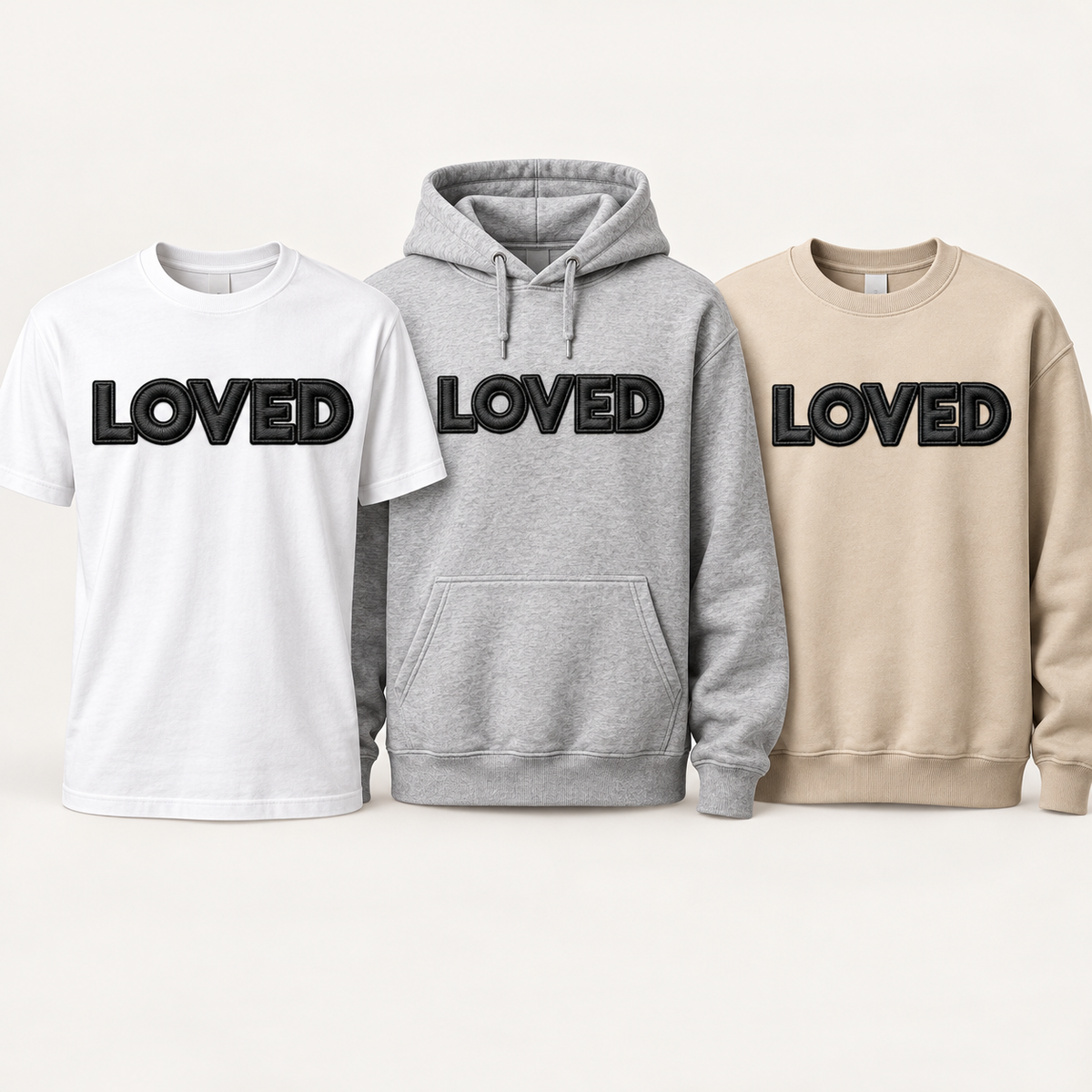 LOVED black design apparel trio